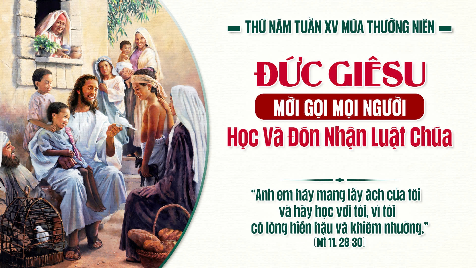 Suy Niệm Lời Chúa | Suy Niệm Lời Chúa |Thứ Năm Sau Chúa Nhật Tuần XV Mùa Thường niên| Mt 11,28-30 | Phút Cầu Nguyện